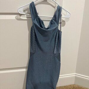Topshop Blue Off-Shoulder Dress Size 8